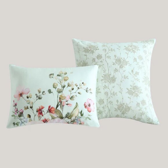 Bebejan Rose on Misty Green Reversible King Comforter Set - Picture 4 of 6